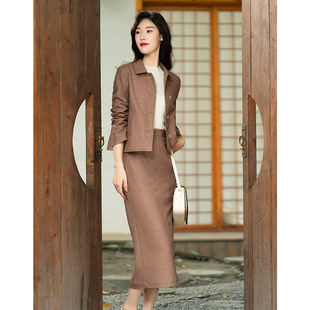 女装 新款 高级感短外套搭配洋气半裙两件套 2025秋季 纻衣羊毛呢套装