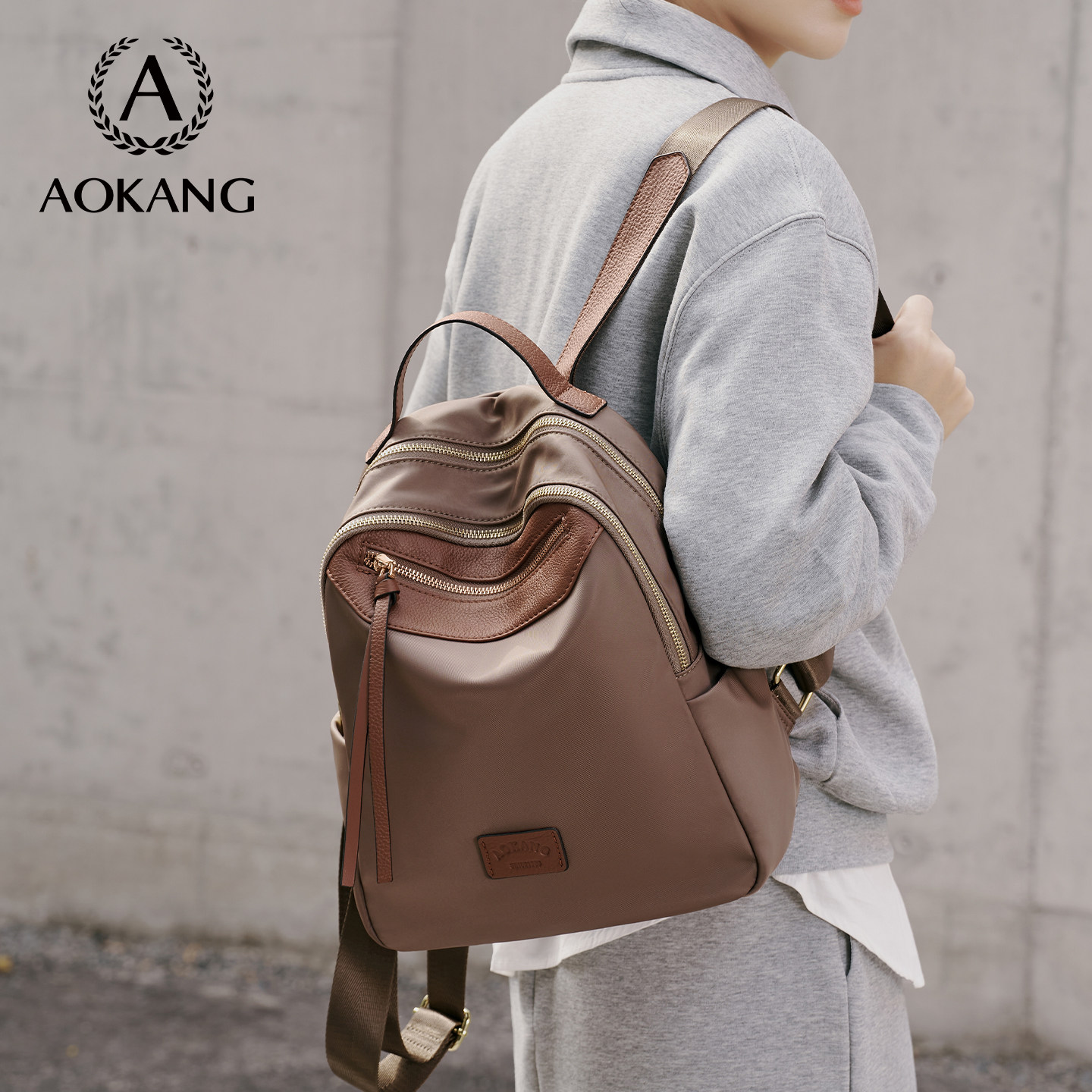 奥康双肩包2026新款轻便大容量背包女户外旅行帆布包男大学生书包,箱包皮具/热销女包/男包,双肩背包,淘宝优惠券,粉丝福利购,淘宝优惠卷