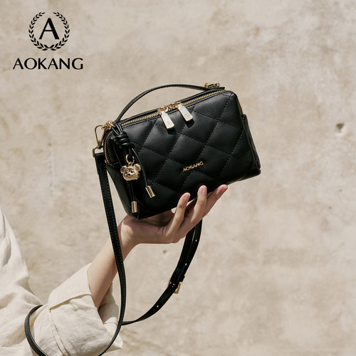 奥康菱格小方包2025大容量手提包