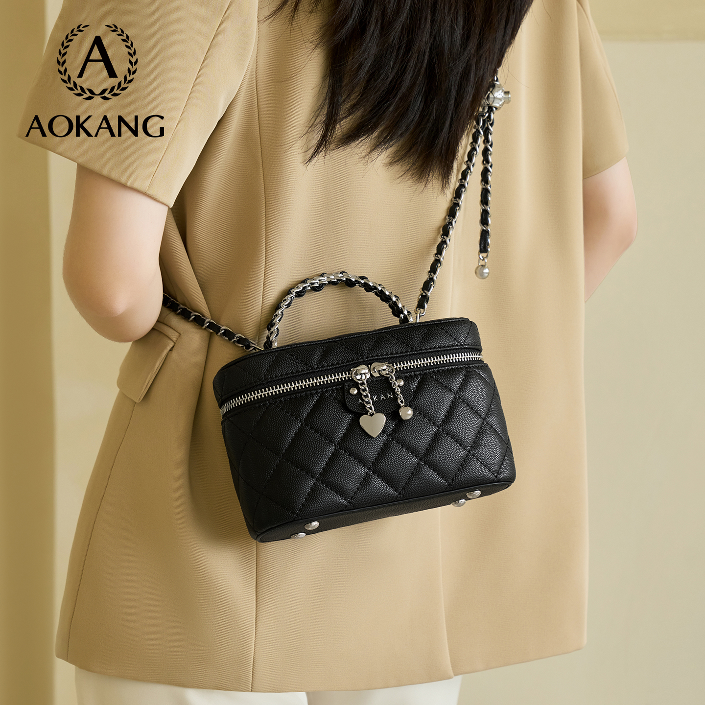 奥康盒子包高级感迷你手提包女