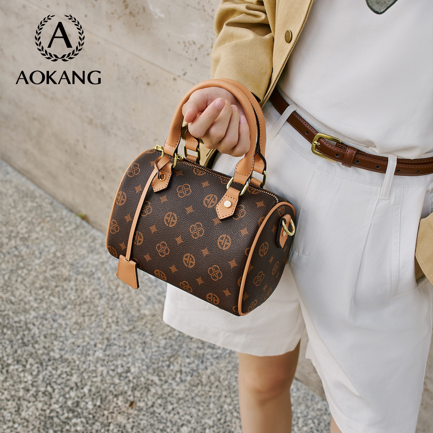 奥康波士顿枕头包女2026新款保龄球包高级单肩斜挎包包手提妈妈包,箱包皮具/热销女包/男包,通用款女包,淘宝优惠券,粉丝福利购,淘宝优惠卷