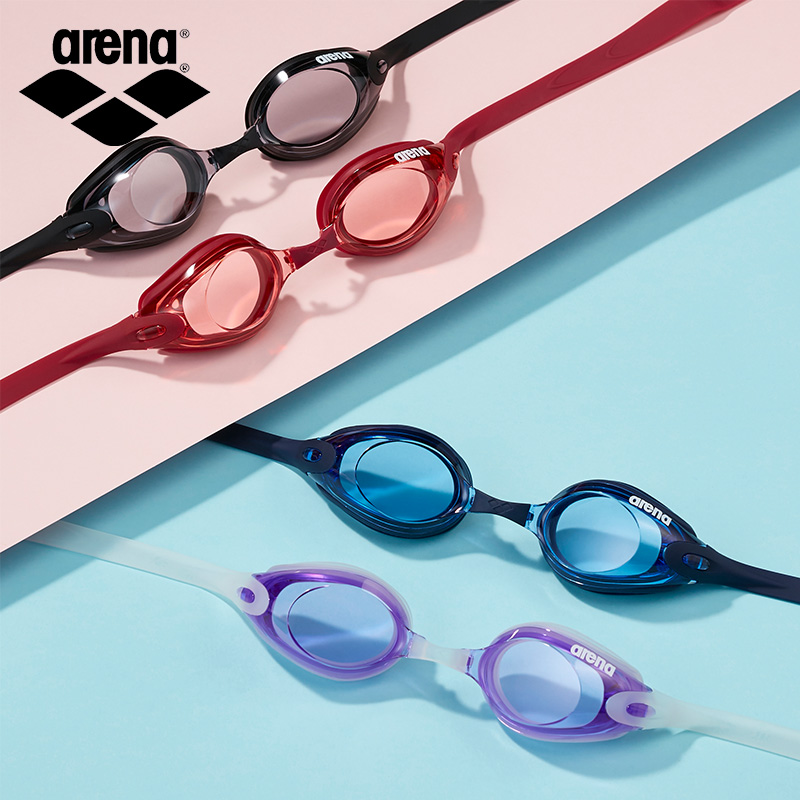 arena阿瑞娜进口泳镜防水防雾舒适硅胶易调节蝴蝶扣男女通用泳镜
