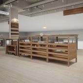 实木珠宝带灯展示柜多功能精品柜简易抽屉式 中岛样品陈列玻璃柜