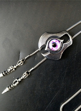眼珠子波洛领带女A01B1C54D2休闲新潮衬衣配饰镀银箭头型金属链