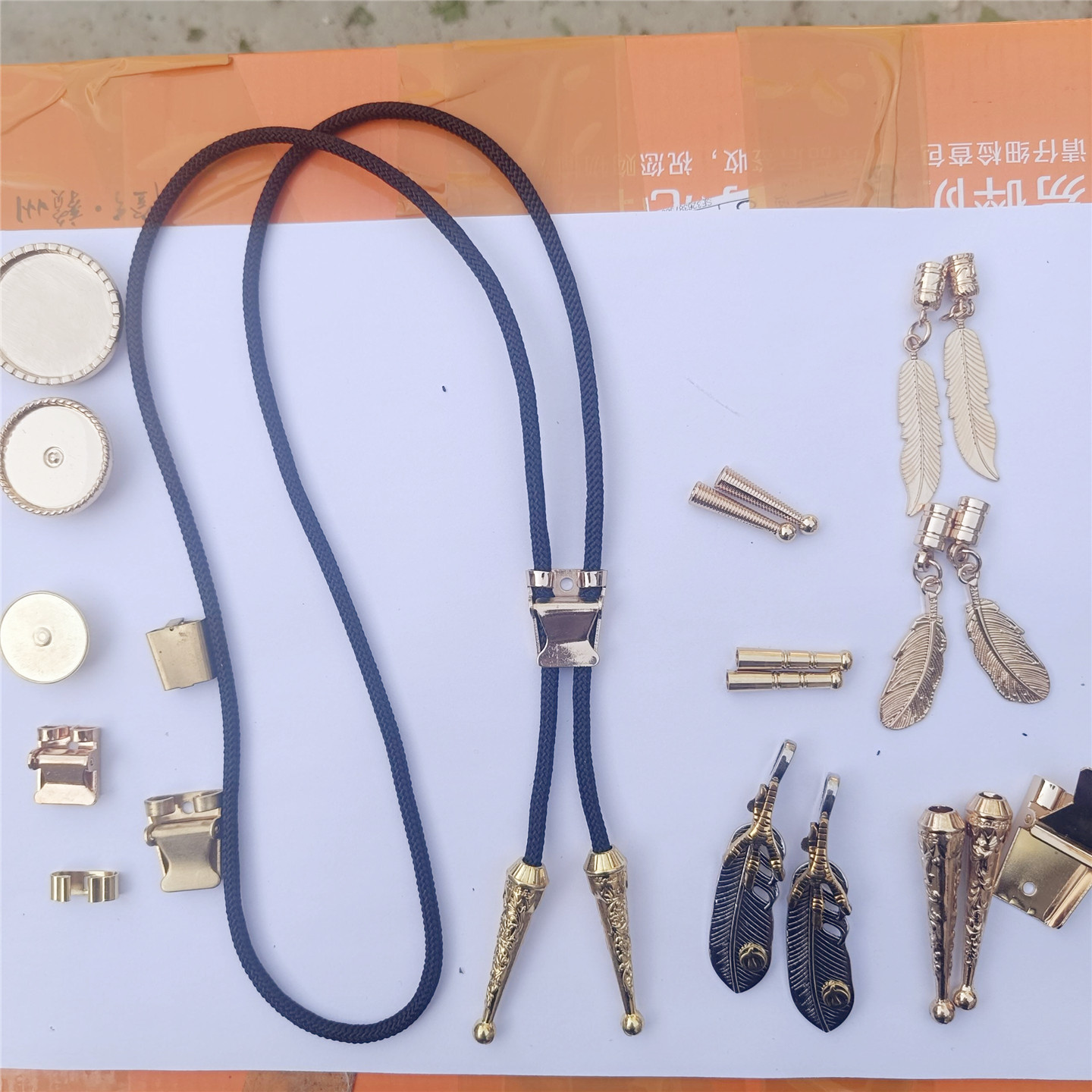 金色波洛领带配件配饰单卖组合套装男女休闲长款项链配饰手工diy