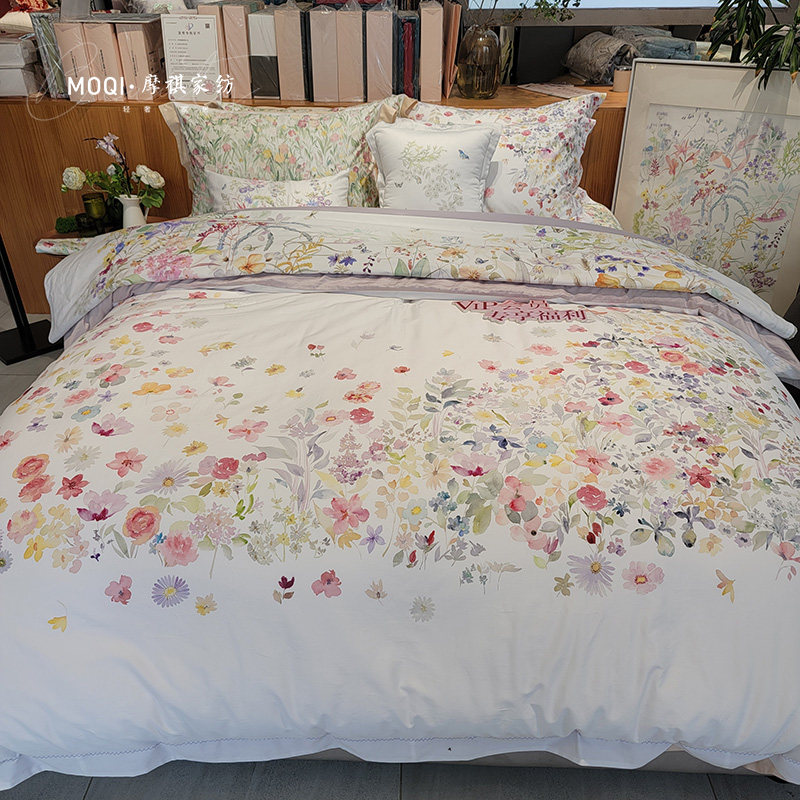 25春季新品 新疆长绒棉床单四件套100全棉纯棉油画风床上用品