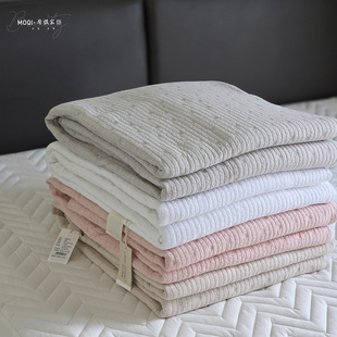 棉花砂洗纯棉绗缝床盖单件 双面两用全棉夹棉加厚床单四季通用
