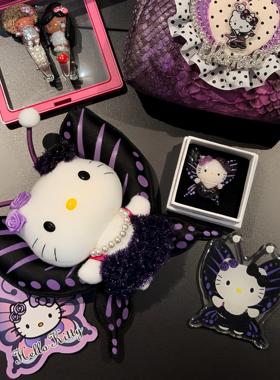 紫色蝴蝶仙子kitty毛绒公仔小玩偶挂饰可爱女生包包挂件卡通KT猫