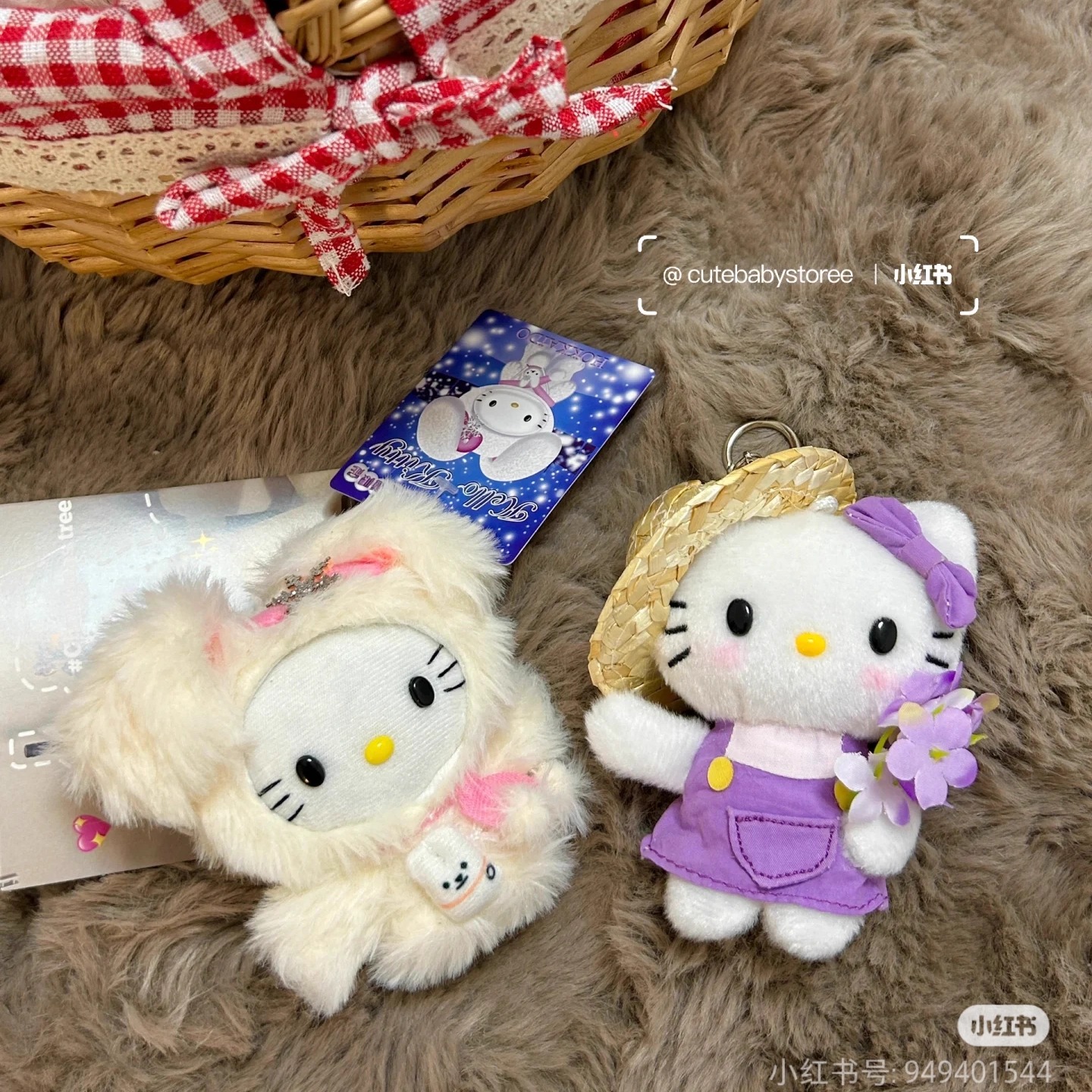 可爱毛绒包包挂件helloki