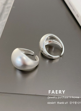 韩国东大门同款复古做旧拉丝气质戒指女小众设计感高级轻奢食指戒