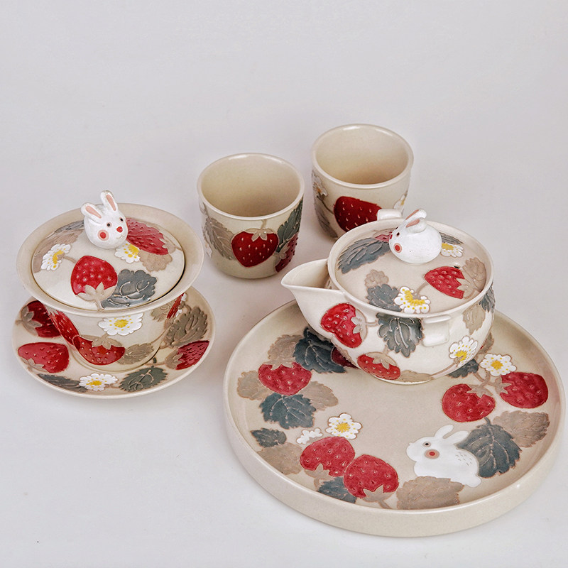 野兽花园宝瓶功夫茶具茶壶手抓壶茶杯壶承茶盘子创意陶瓷餐具定制