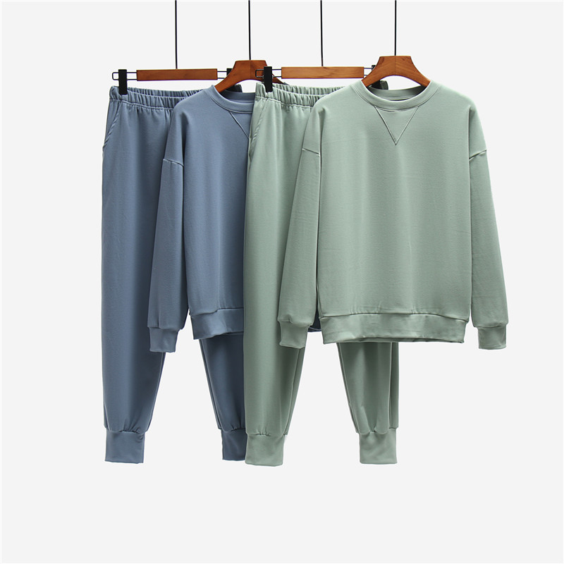 德绒家居服套装宽松大码卫衣裤