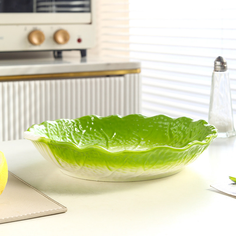白菜百财】12寸白菜椭圆盘菜盘子陶瓷盘网红同款菜盘汤盘鱼盘,餐饮具,盘,淘宝优惠券,粉丝福利购,淘宝优惠卷