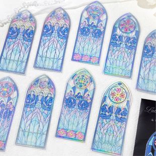 流光镂影书签高颜值梦幻欧式花窗手帐拼贴装饰阅读索引书页夹书签