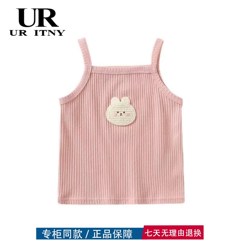 三折品牌撤柜清仓夏季儿童无袖上衣卡通修身弹力背心女宝宝吊带衫