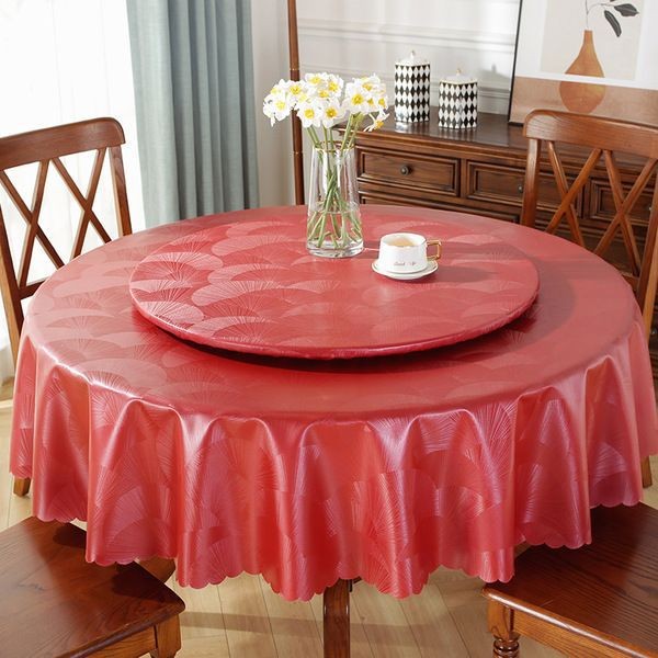 酒店防水桌布防油免洗圆形台布