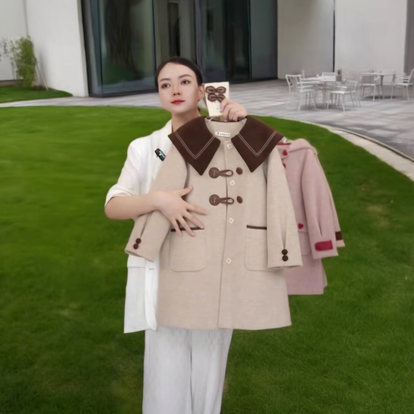 女童复古撞色夹棉加厚呢子大衣2025秋冬新款洋气大童毛呢外套儿童