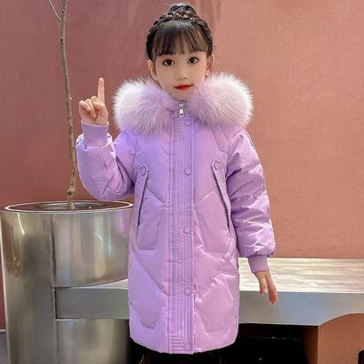 2025新款儿童羽绒服女童中长款中大童洋气加厚冬季外套童装亲子装