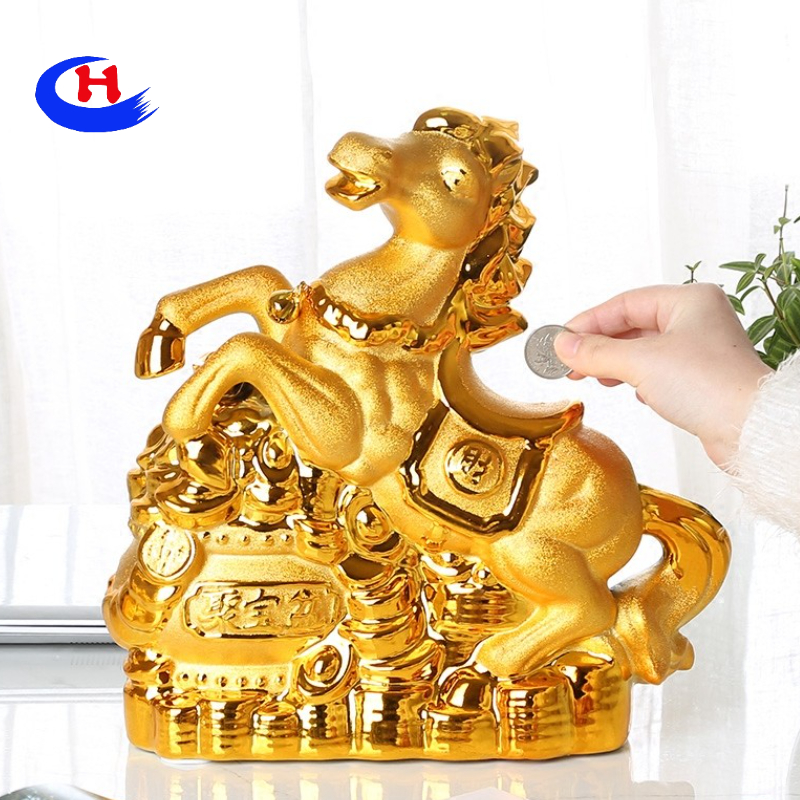 生肖马存钱罐陶瓷招财储钱罐家居装饰客厅桌面摆件办公室2025新款