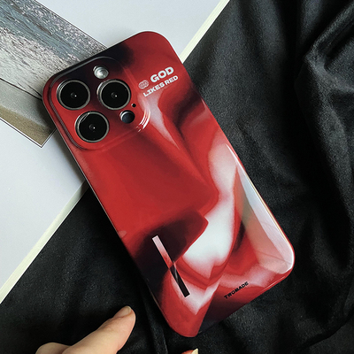 苹果原创红色光面手机壳