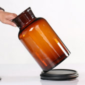 棕色玻璃酒瓶茶色避光泡酒瓶防光泡酒罐20斤大油桶棕色标本瓶酒缸