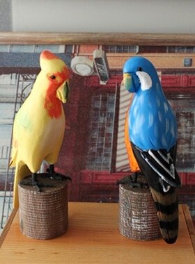 田园风鹦鹉木质酒柜装饰品包邮