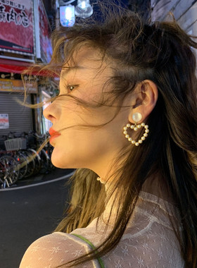 时髦日韩系仙气甜美风耳环钉银针
