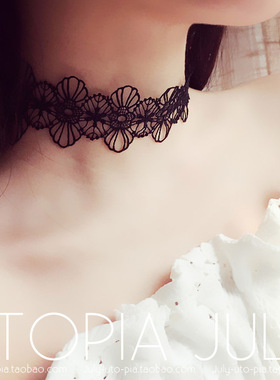 韩国复古花朵短款原宿甜美风项圈