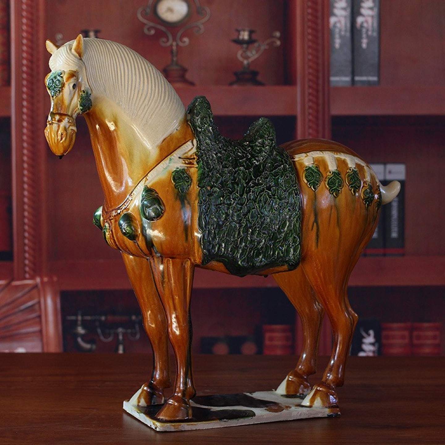 洛阳唐三彩陶瓷马到成功摆件仿古马博物馆文创马饰品彩马模型大号