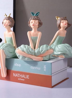 1北欧轻奢女孩树脂工艺品跨境创意客厅玄关电视柜装饰品摆件树脂