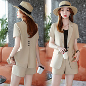西装 小个子休闲高级感职业西服短裤 套装 2025新款 两件套 女夏季 短袖