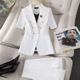美容师工作服职业正装 白色西装 夏季 女短袖 高级感气质西服外套 套装