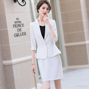 套装 chic气质工作服时尚 女新款 修身 白领网红春夏套裙 韩版 职业西装