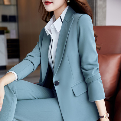 职业西装套装女修身西服两件套秋