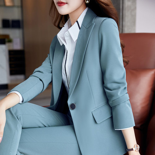 职业西装套装女修身西服两件套秋