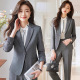 大学生面试正装 灰色西装 免烫秋冬职业装 女修身 西服外套工作服 套装