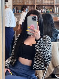 清仓 特价 出口美国 肯豆风爱心圆领修身长袖针织开衫