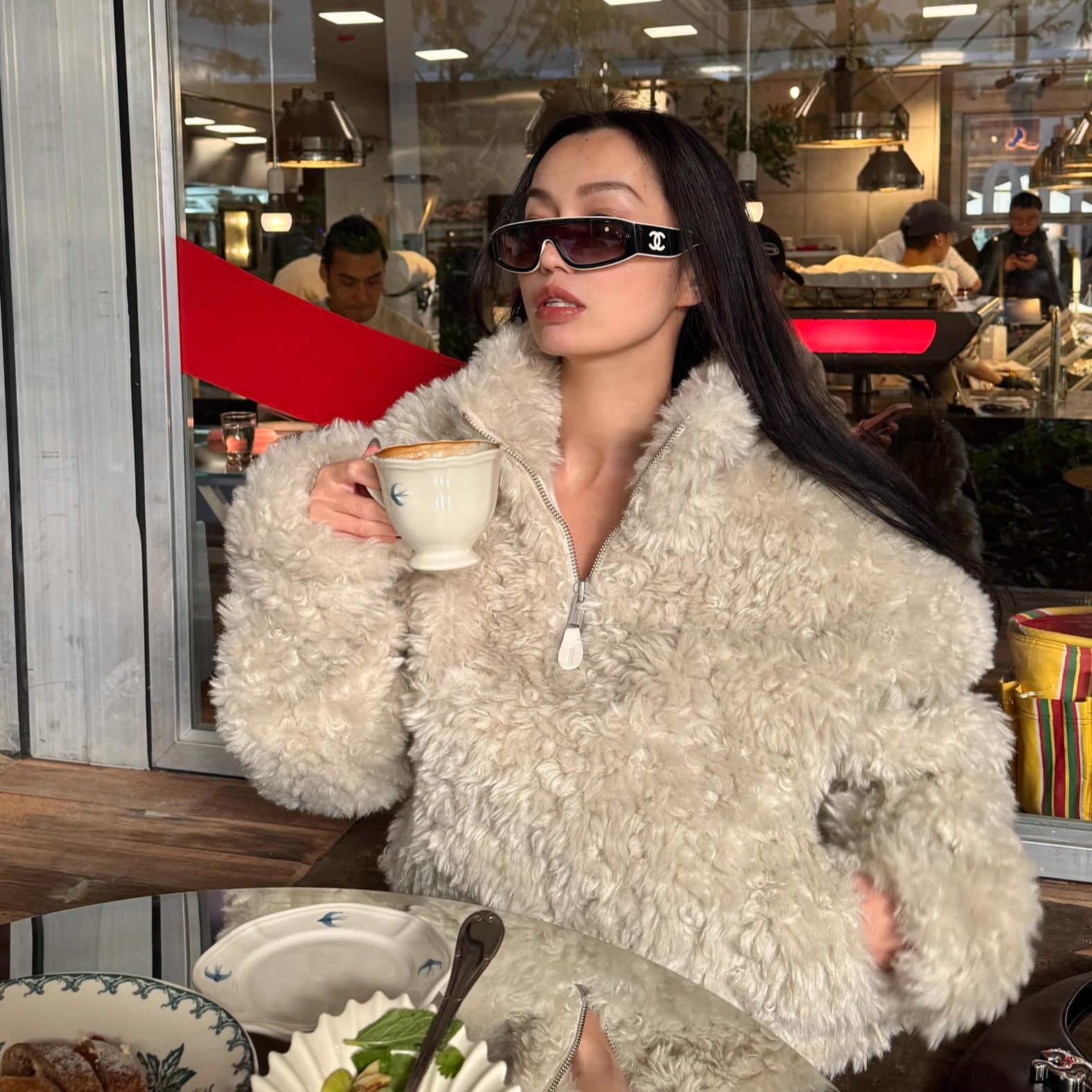 MIMICARLEY新品重磅云朵系列托斯卡纳羊毛加厚环保人造皮草外套