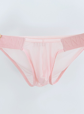 ADANNU透明网纱三角内裤男宽边浮雕文腰带裸睡无感助兴趣味短裤头