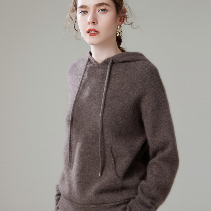 2025年秋季新款运动卫衣款针织羊绒帽衫时尚休闲通勤百搭