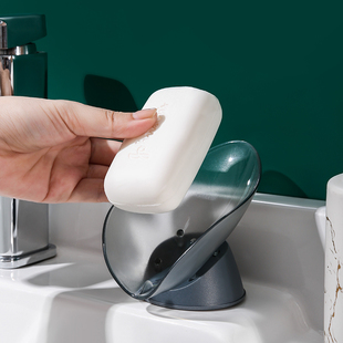 可爱 洗衣肥皂盒卫生间个性 沥水免打孔吸盘式 北欧创意树叶香皂盒