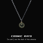 气质潮款 宇宙射线 黑色时钟简约清新百搭项链时尚 情侣森系吊坠