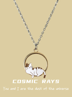 宇宙射线 小花猫项链情侣款闺蜜学生送礼物个性小众轻奢ins风颈链