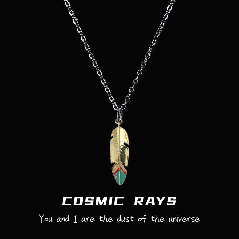 COSMIC RAY 인도 잎 펜던트 목걸이 보헤미안 스타일 틈새 스웨터 체인 남자 버전 힙합 다목적