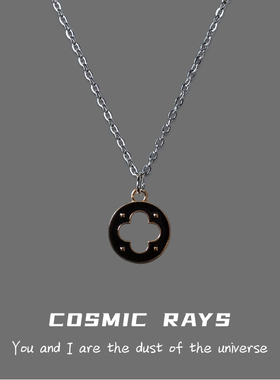 宇宙射线-镂空圆形黑色吊坠精致小众设计冷淡风简约百搭款式项链