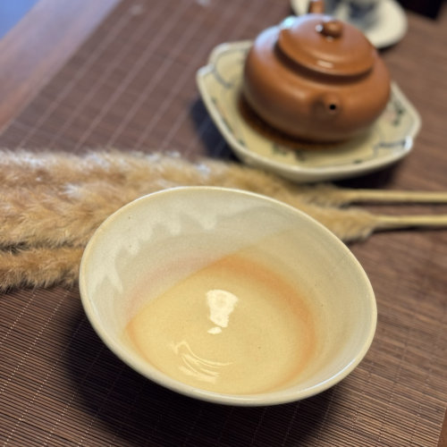 日瓷 萩烧 斗笠 抹茶碗 岩茶小壶承 酱釉 茶盏 茶具「微瑕处理」