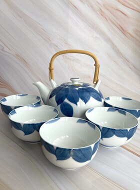 日本产有田烧 清兵衛 提梁壶茶杯茶具 日瓷家庭餐具 功夫茶具全套