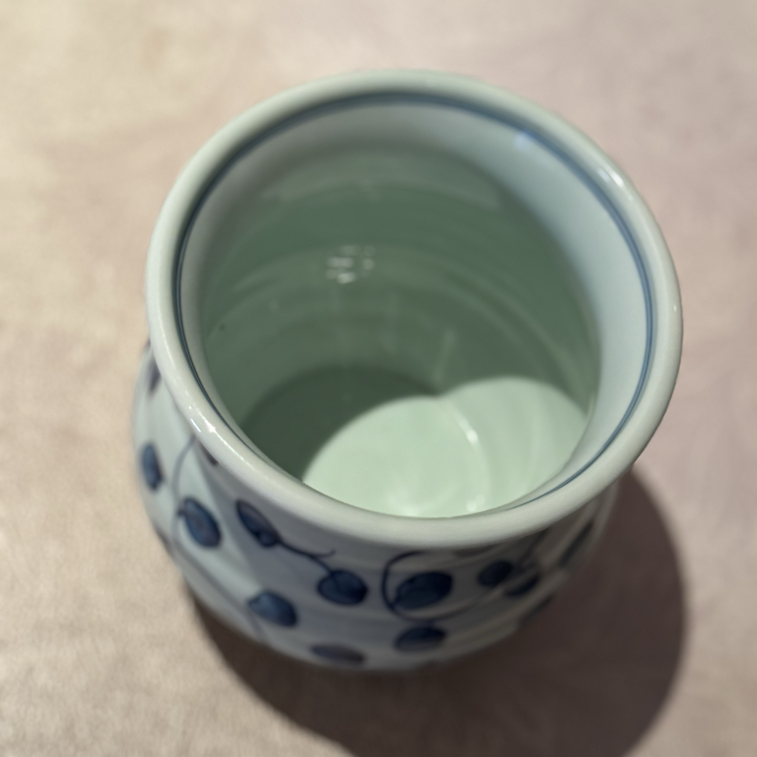 日本原产 卫门款 陶瓷 手绘青花 建水 笔洗 茶渣桶 茶桌 茶具用品