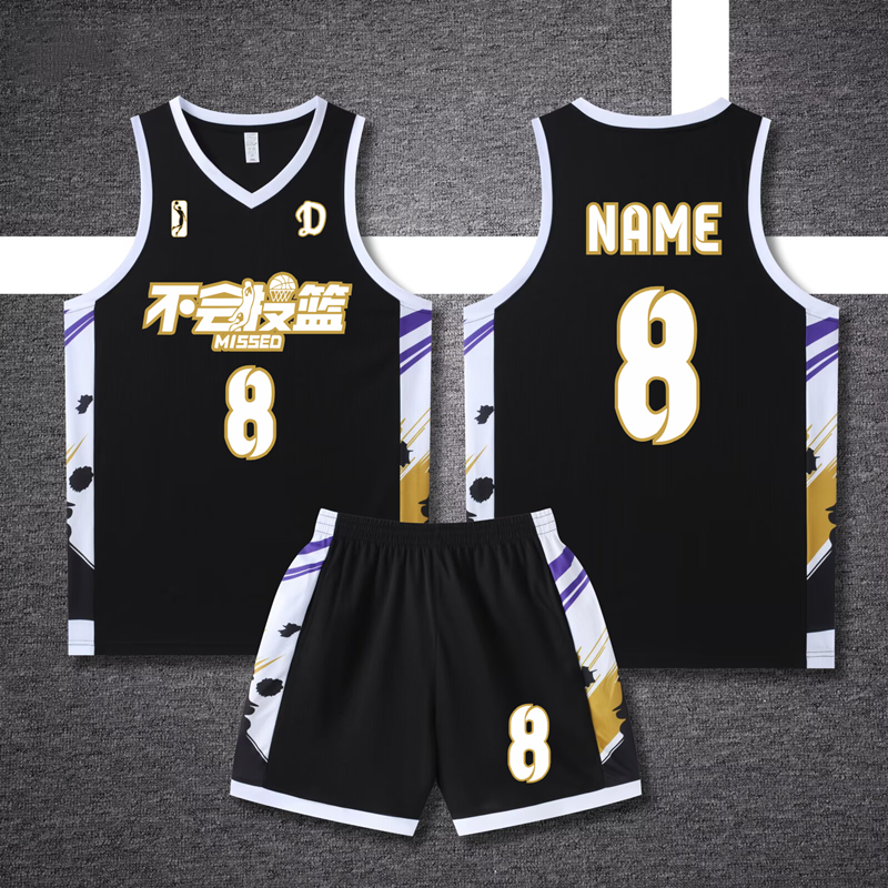新款美式定制透气速干篮球服套装