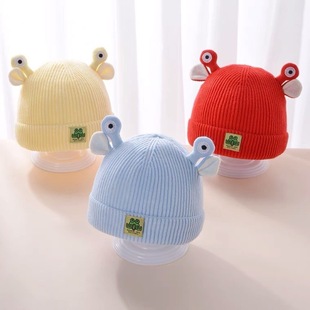 婴儿帽子秋冬季保暖毛线帽婴幼儿新生儿针织帽男女宝宝0-6个月帽